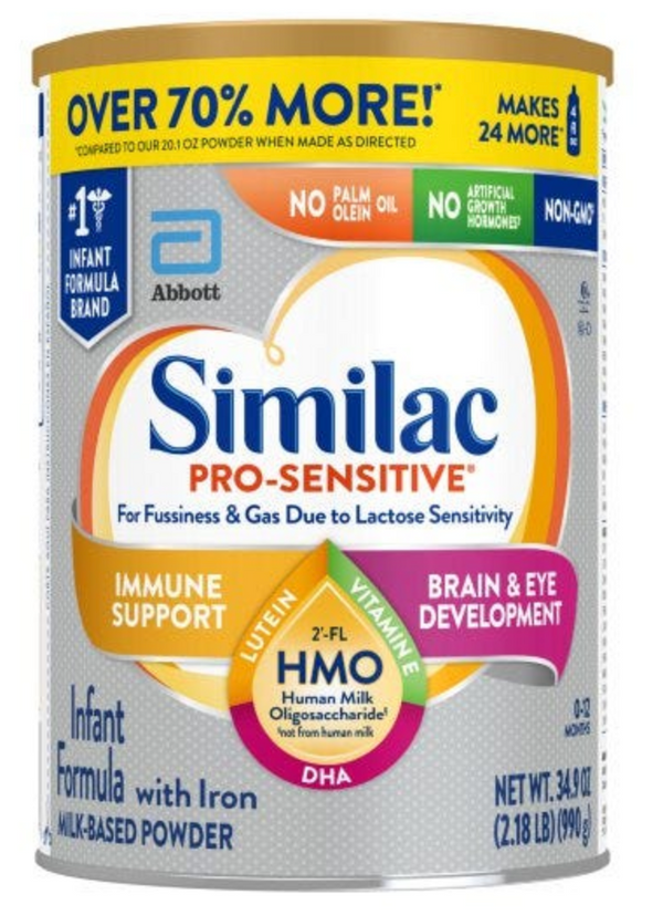 Similac Pro Sensitive - 1 Can - 70% more - 34.9 oz
