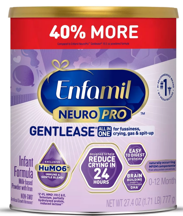 Enfamil NeuroPro Gentlease - 4 Big Cans - 27.4 oz – Market Baby Enfamil NeuroPro Gentlease - 4 Big Cans - 27.4 oz – Market Baby