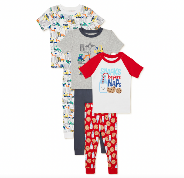 Toddler Boy Snug-Fit Cotton Pajama Sets, 6-Piece, Size 12 Month or 18 months